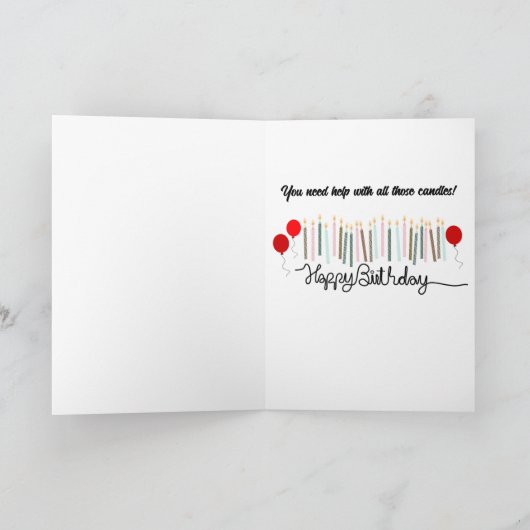 Funny Over the Hill Personalized Greeting Card カード (内部)