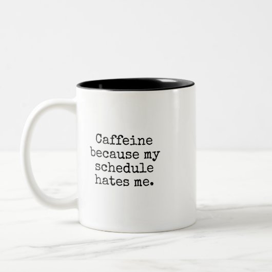 Funny Overbooked Coffee Lover Mug ツートーンマグカップ (左)