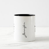 Funny Overbooked Coffee Lover Mug ツートーンマグカップ (中央)