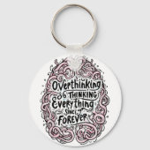 Funny "Overthinking Everything Since Forever" キーホルダー (裏面)