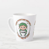 Funny Overtime Elf Christmas Coffee Mug – Office B カフェラテマグ (左アングル)