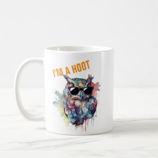 Funny Owl Mug - I'm A Hoot Custom Coffee Cup コーヒーマグカップ (左)