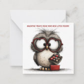 Funny Owl Valentine Card ノートカード (正面)