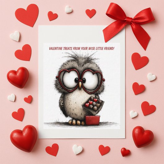 Funny Owl Valentine Card ノートカード