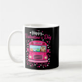 Funny Owls School Bus Driver Happy Valentines Day  コーヒーマグカップ (左)