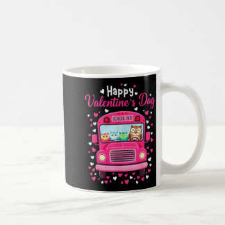 Funny owls school bus driver happy valentines day コーヒーマグカップ