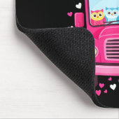 Funny Owls School Bus Driver Happy Valentines Day  マウスパッド (コーナー)