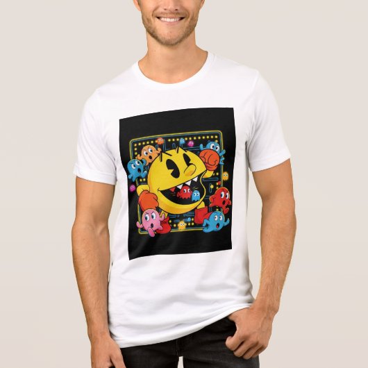 Funny Pac-Man T-Shirt – Retro Arcade Gaming Tee トライブレンドＴシャツ (正面)