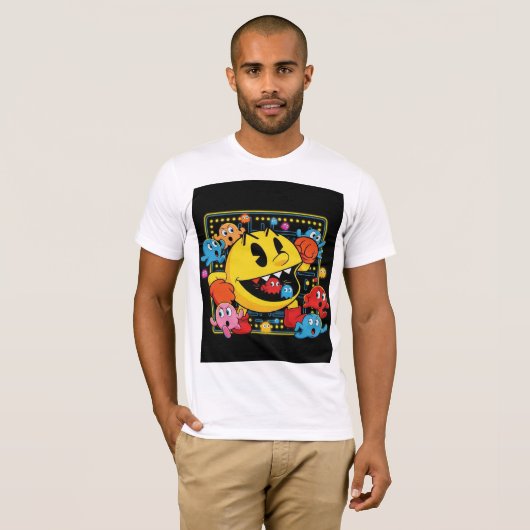 Funny Pac-Man T-Shirt – Retro Arcade Gaming Tee Tシャツ (正面フル)
