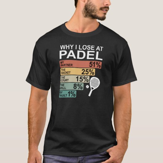 Funny Padel | パデルで負ける理由 Tシャツ (正面)