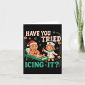 Funny Pain Scale Have You Tried Icing It Gingerbre カード (正面)