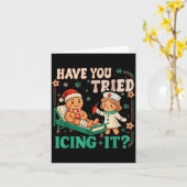 Funny Pain Scale Have You Tried Icing It Gingerbre カード (黄色い花)