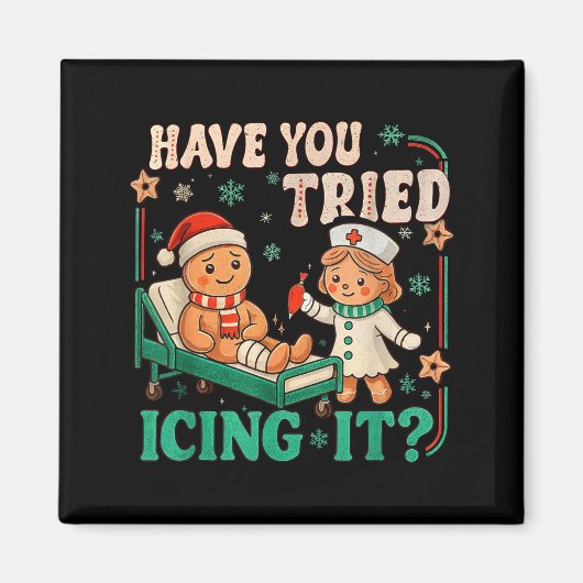 Funny Pain Scale Have You Tried Icing It Gingerbre マグネット (正面)