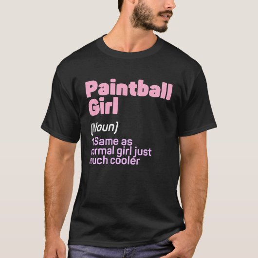 Funny Paintball Girl Definition Paintballing Lover Tシャツ (正面)