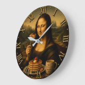 Funny Pancake Mona Lisa ラージ壁時計 (傾斜)