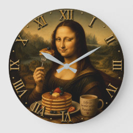 Funny Pancake Mona Lisa ラージ壁時計