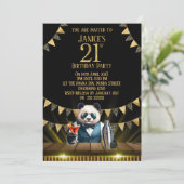 Funny Panda 21st Birthday Party Invitation 招待状 (スタンド正面)