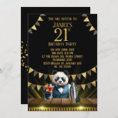 Funny Panda 21st Birthday Party Invitation 招待状 (正面/裏面)