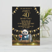 Funny Panda 40th Birthday Party Invitation 招待状 (スタンド正面)