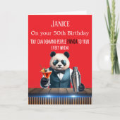 Funny Panda 50th Birthday Card カード (正面)
