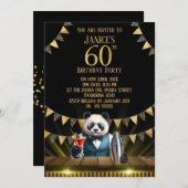 Funny Panda 60th Birthday Party Invitation 招待状 (正面/裏面)