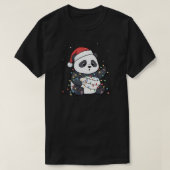 Funny Panda Christmas Lights Animal Lover Tシャツ (デザイン正面)