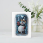 Funny Panda Horror Movie on a White  シーズンポストカード (スタンド正面)