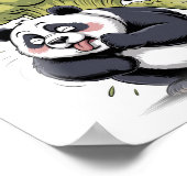 Funny Panda making a Fart on a White ポスター (角)