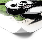 Funny Panda making a Fart on a White ポスター (角)