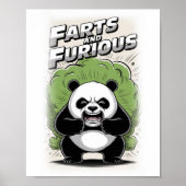 Funny Panda making a Fart on a White ポスター (正面)