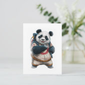 Funny Panda Movie Character on a White シーズンポストカード (スタンド正面)
