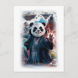 Funny Panda Movie Character on a White シーズンポストカード