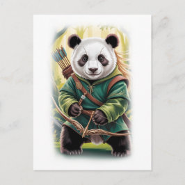 Funny Panda Movie Design on a White シーズンポストカード