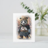 Funny Panda Parody Movie Character on a White シーズンポストカード (スタンド正面)