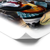 Funny Panda plays Rock and Roll on a ポスター (角)