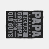 Funny Papa Art For Grandpa From Grandkids Father's フリースブランケット (正面(横))