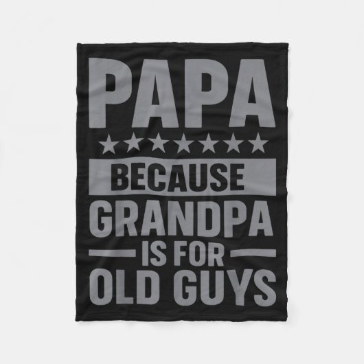 Funny Papa Art For Grandpa From Grandkids Father's フリースブランケット (正面)