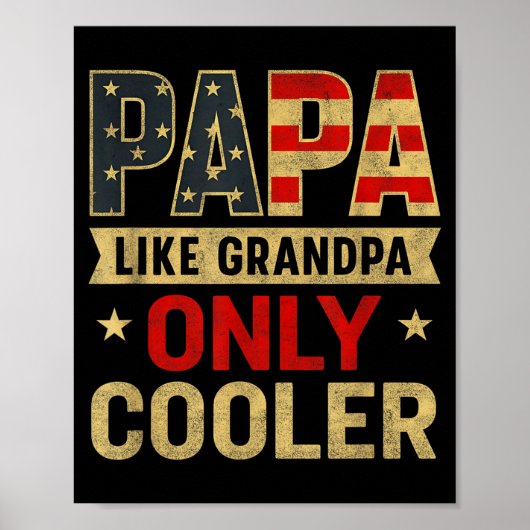 Funny Papa Art For Grandpa From Grandkids Father's ポスター (正面)