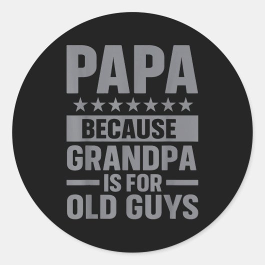 Funny Papa Art For Grandpa From Grandkids Father's ラウンドシール (正面)