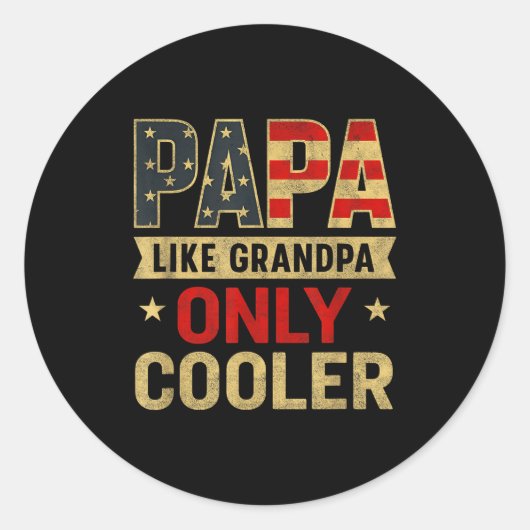 Funny Papa Art For Grandpa From Grandkids Father's ラウンドシール (正面)