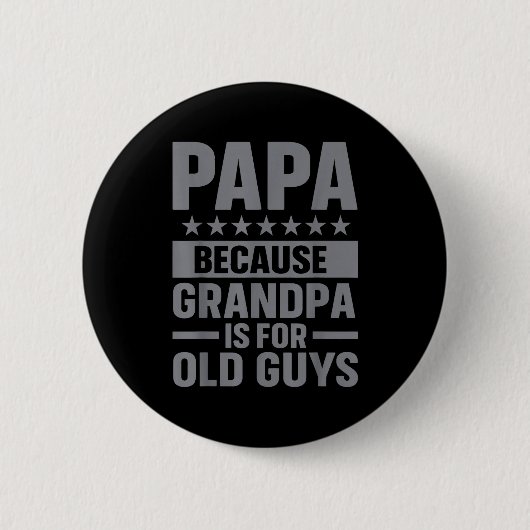 Funny Papa Art For Grandpa From Grandkids Father's 缶バッジ (正面)