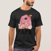 Funny Papa Farm Animals Birthday Theme Matching Fa Tシャツ (正面)