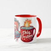 funny papa noel christmas, Holiday Drinking マグカップ (正面右)