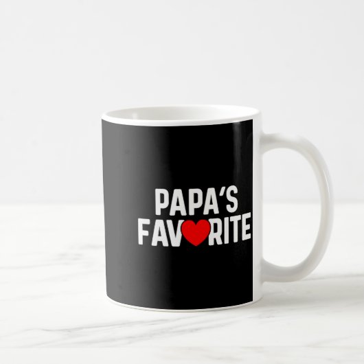 Funny Papas Favorite Son Daughter I'm Papa's Favor コーヒーマグカップ (右)