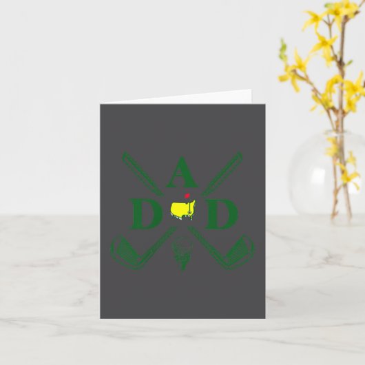 Funny Par Dad Golf Matching Golfing Quote Party Ck カード (黄色い花)