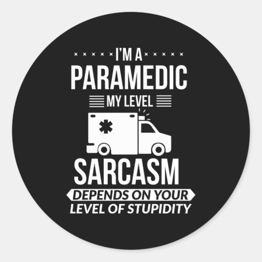 Funny Paramedic Emt Gift  ラウンドシール (正面)