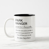 Funny Park Ranger Definition ツートーンマグカップ (左)