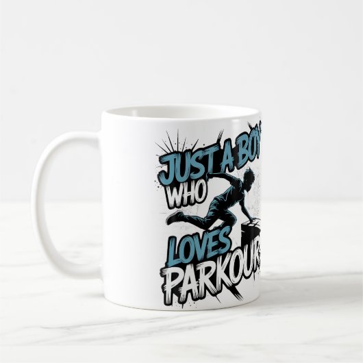 Funny Parkour Just A Boy Who Loves Parkour Free Ru コーヒーマグカップ (左)