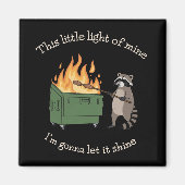 Funny Parody Dumpster Fire Raccoon Mental Health マグネット (正面)