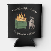 Funny Parody Dumpster Fire Raccoon Mental Health 缶クーラー (正面)